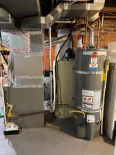 Utilities with secured water heater and heating unit