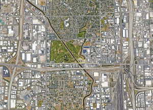 Aerial overview of property's location