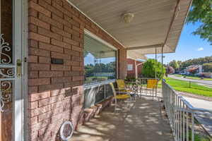 View of covered porch