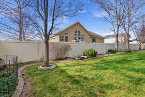 View of fenced backyard