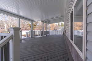View of wooden deck