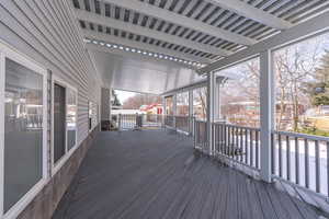 View of wooden deck
