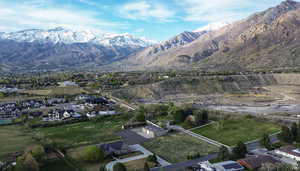 View of mountain background with nearby suburban area