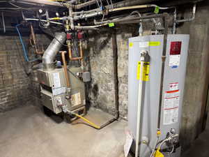 Utilities featuring gas water heater