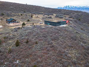 View from above of property featuring mountains