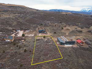 View of property location featuring property boundaries highlighted and mountains