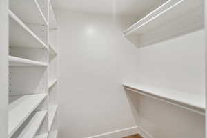 Built-in shelving in master closet