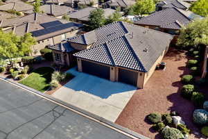 Aerial perspective of suburban area