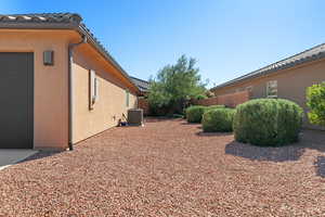 View of home's exterior featuring a fenced backyard and stucco siding