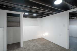 View of finished basement