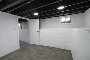 View of below grade area