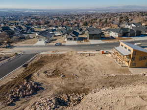 Aerial perspective of suburban area