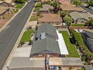 Aerial perspective of suburban area