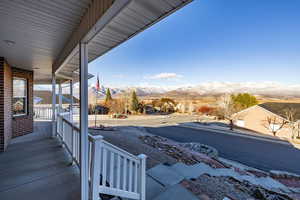 Porch with a mountain view