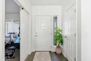 Entryway with a barn door