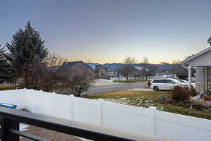 View of fenced backyard