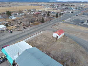 Aerial view of industrial structures