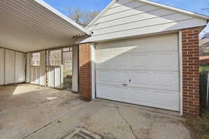 Garage with driveway