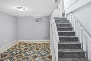 Staircase with baseboards