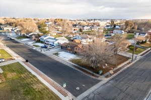 Aerial perspective of suburban area