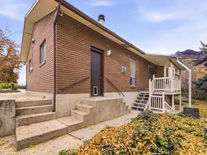 View of front of property featuring brick siding