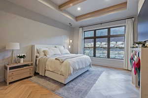 Bedroom featuring recessed lighting and baseboards