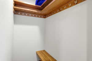 Spacious ski storage/mudroom style area