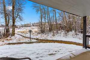 View of Park City ski runs from the patio