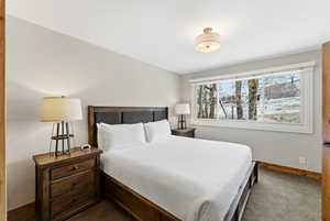 Bedroom featuring carpet floors