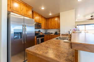 Kitchen featuring stainless steel appliances.