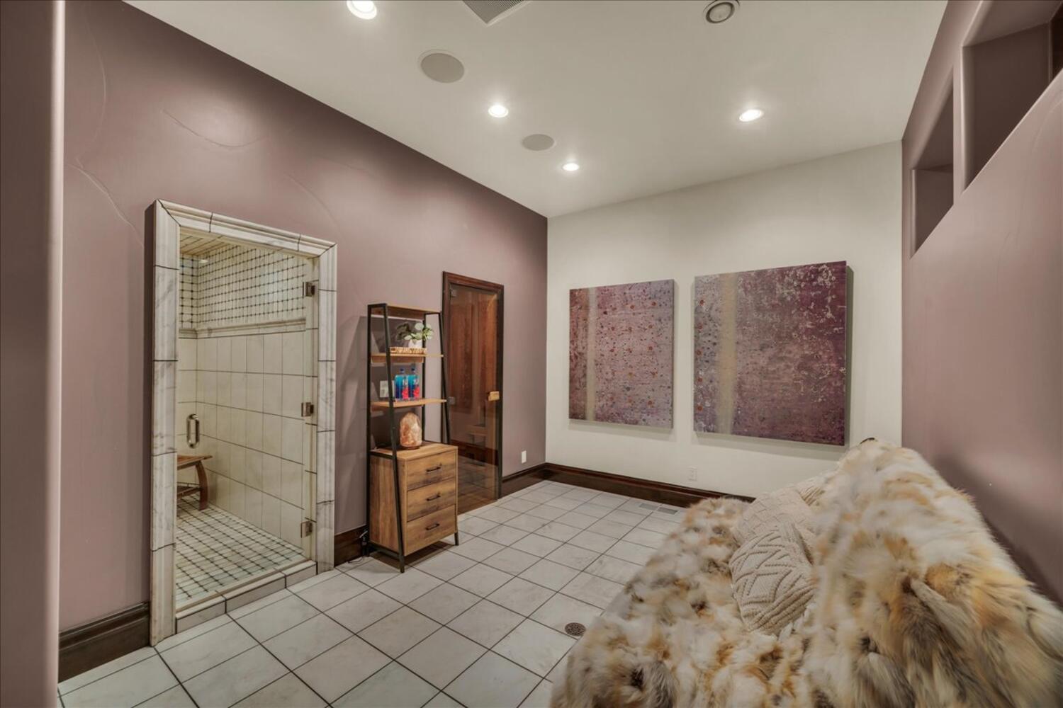 Entrance foyer featuring recessed lighting and light tile patterned floors
