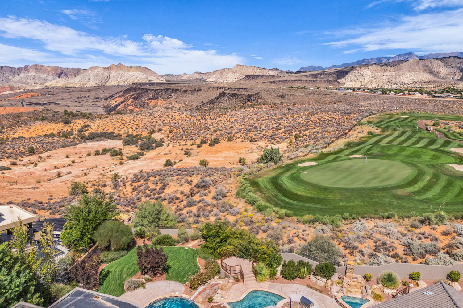 View of mountain background with a desert landscape