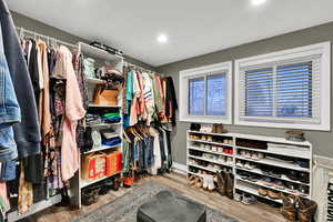 Spacious closet featuring light wood finished floors