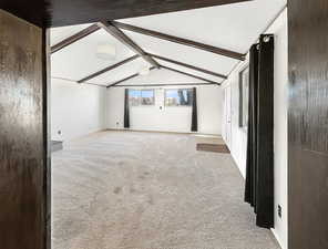 Unfurnished room featuring light carpet