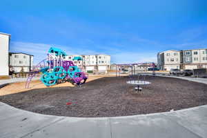 Community play area featuring a residential view
