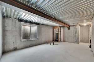 View of unfinished basement