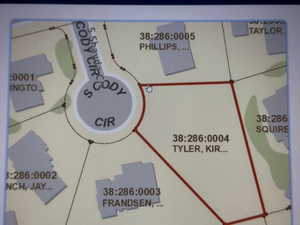 Map showing property parcels