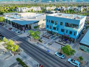 Aerial view of a mountainous background