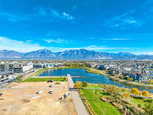Drone / aerial view of a water and mountain view