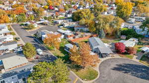 Aerial perspective of suburban area