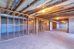 View of unfinished basement