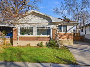 View of front of home with brick siding