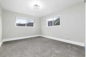 Empty room with plenty of natural light and carpet flooring