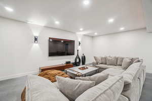 Living room featuring recessed lighting