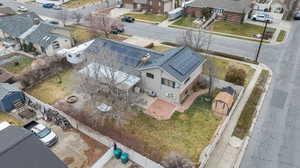 Aerial perspective of suburban area