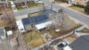 Aerial view of residential area