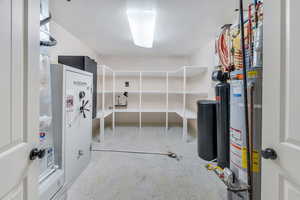 Utilities with water heater, water softener and more storage