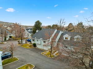 Aerial perspective of suburban area