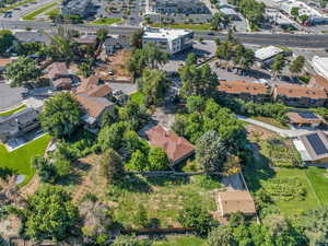 Aerial perspective of suburban area