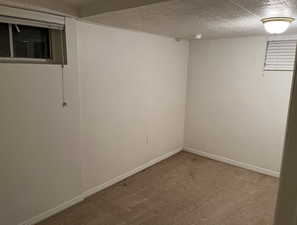 Finished below grade area with carpet